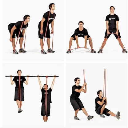 Heavy Duty Resistance Band Set Latex Elastic Bands for Pilates Workout Fitness Pull up Assist Training Body Shape Exercise